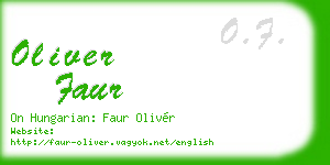 oliver faur business card