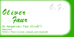 oliver faur business card